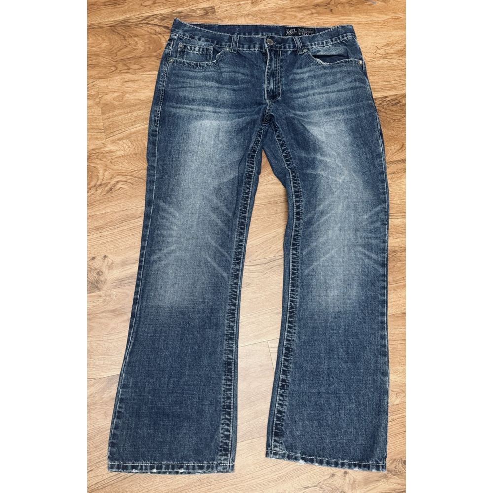 TK Axel Jeans Mens Wolcott Vintage Boot Cut flap button pockets 36x32